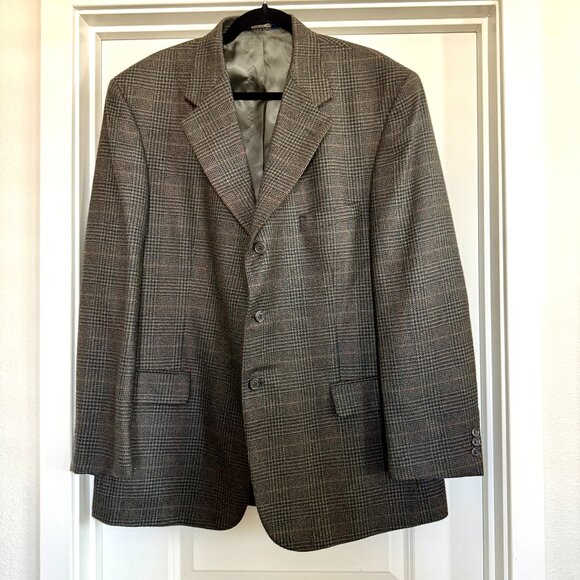 Brooks Brothers 346 Cashmere Wool Blend plaid blazer sz 46 Regular - Picture 1 of 16
